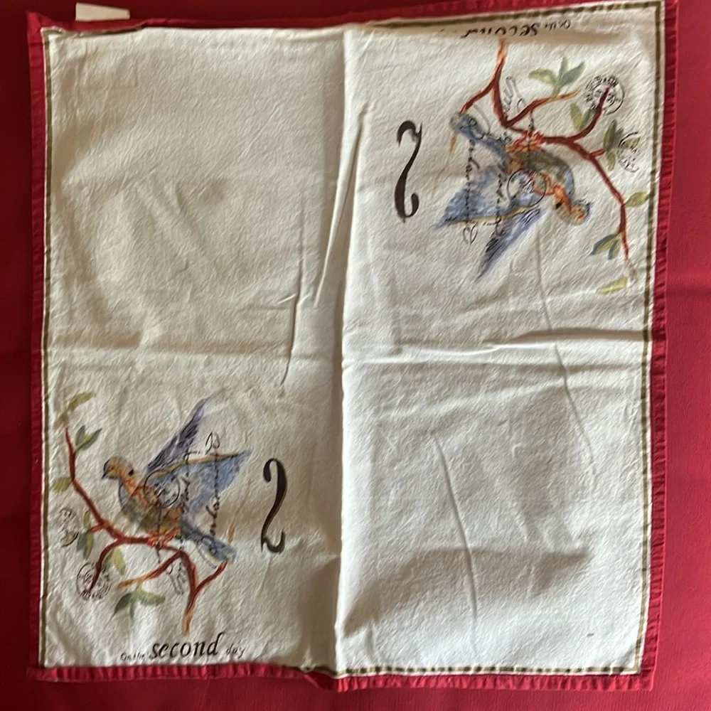 WILLIAMS-SONOMA 12 Days of Christmas cotton napkins